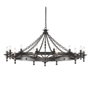 Elstead Lighting Chandelier from the Warwick range. Warwick 12 Light Chandelier  Product Code = WR12-GRAPHITE