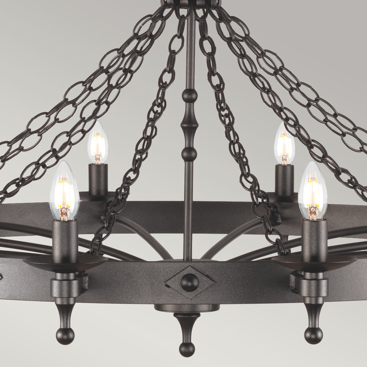 Elstead Lighting Chandelier from the Warwick range. Warwick 12 Light Chandelier  Product Code = WR12-GRAPHITE