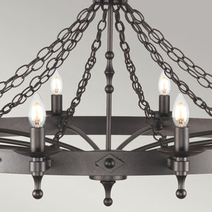Elstead Lighting Chandelier from the Warwick range. Warwick 12 Light Chandelier  Product Code = WR12-GRAPHITE
