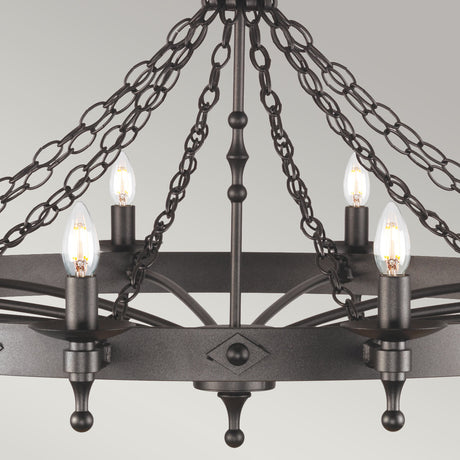 Elstead Lighting Chandelier from the Warwick range. Warwick 12 Light Chandelier  Product Code = WR12-GRAPHITE