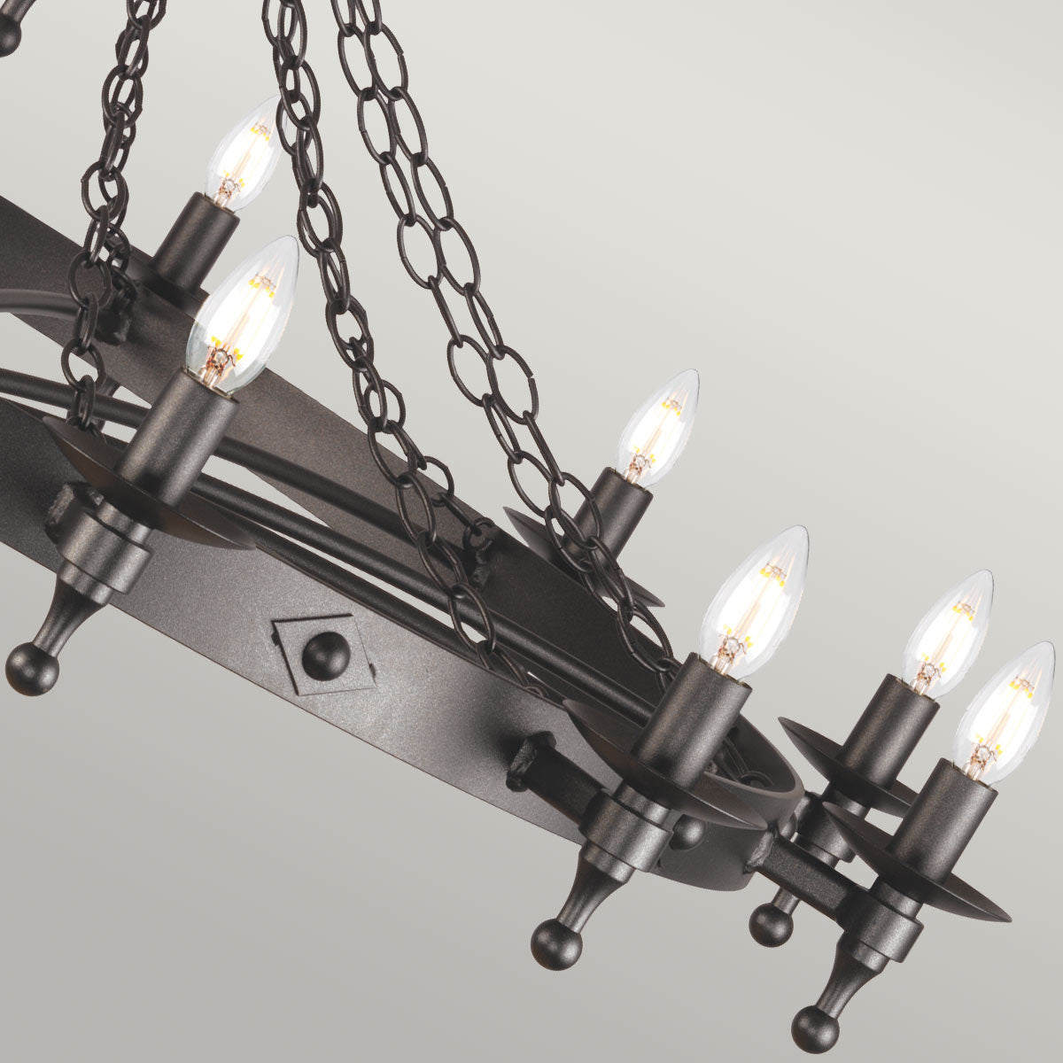 Elstead Lighting Chandelier from the Warwick range. Warwick 12 Light Chandelier  Product Code = WR12-GRAPHITE