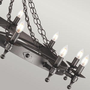 Elstead Lighting Chandelier from the Warwick range. Warwick 12 Light Chandelier  Product Code = WR12-GRAPHITE