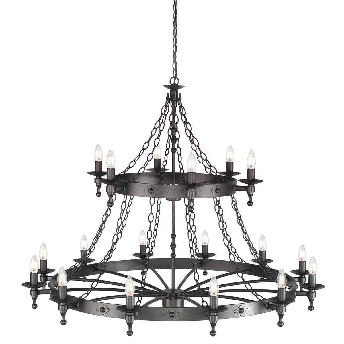 Elstead Lighting Chandelier from the Warwick range. Warwick 18 Light Chandelier  Product Code = WR18-GRAPHITE
