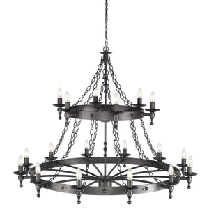 Elstead Lighting Chandelier from the Warwick range. Warwick 18 Light Chandelier  Product Code = WR18-GRAPHITE