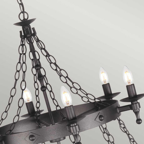 Elstead Lighting Chandelier from the Warwick range. Warwick 18 Light Chandelier  Product Code = WR18-GRAPHITE