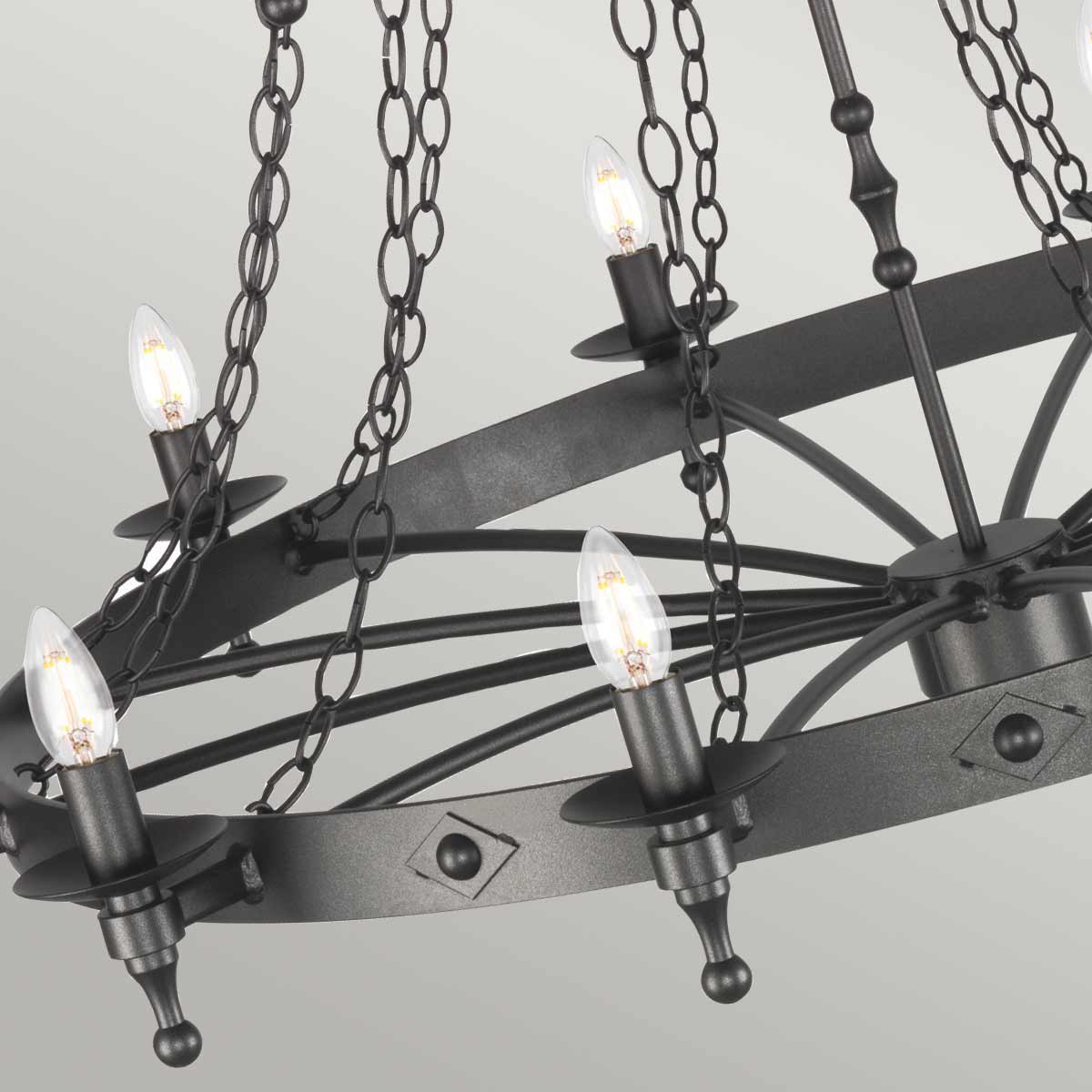Elstead Lighting Chandelier from the Warwick range. Warwick 18 Light Chandelier  Product Code = WR18-GRAPHITE
