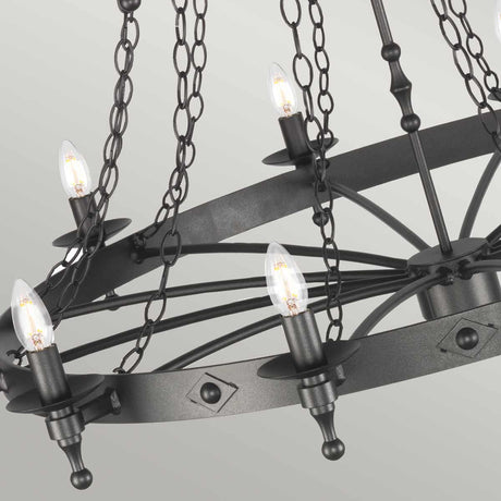 Elstead Lighting Chandelier from the Warwick range. Warwick 18 Light Chandelier  Product Code = WR18-GRAPHITE