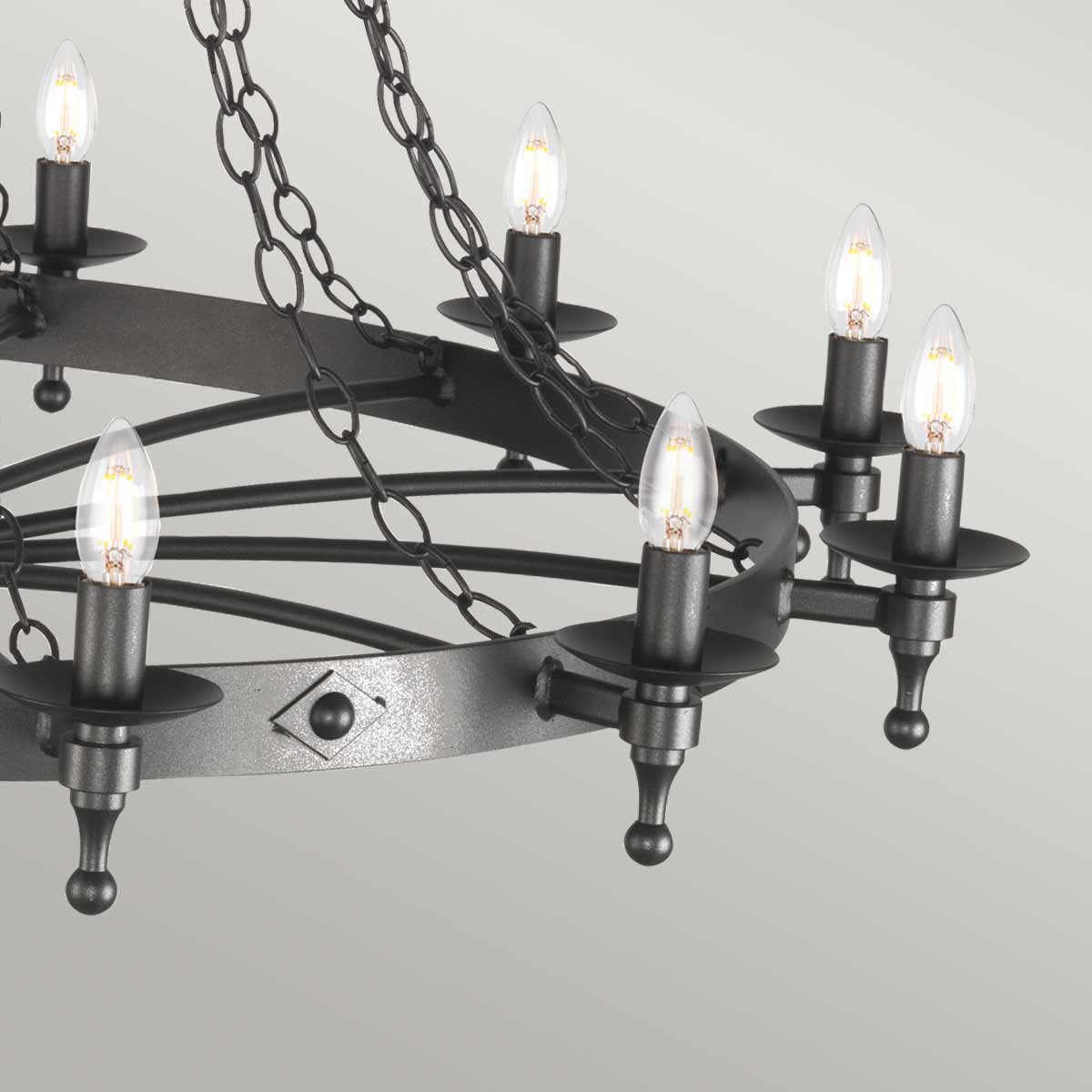 Elstead Lighting Chandelier from the Warwick range. Warwick 18 Light Chandelier  Product Code = WR18-GRAPHITE