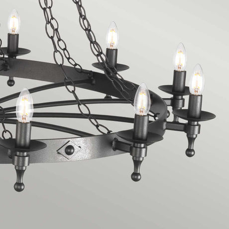 Elstead Lighting Chandelier from the Warwick range. Warwick 18 Light Chandelier  Product Code = WR18-GRAPHITE