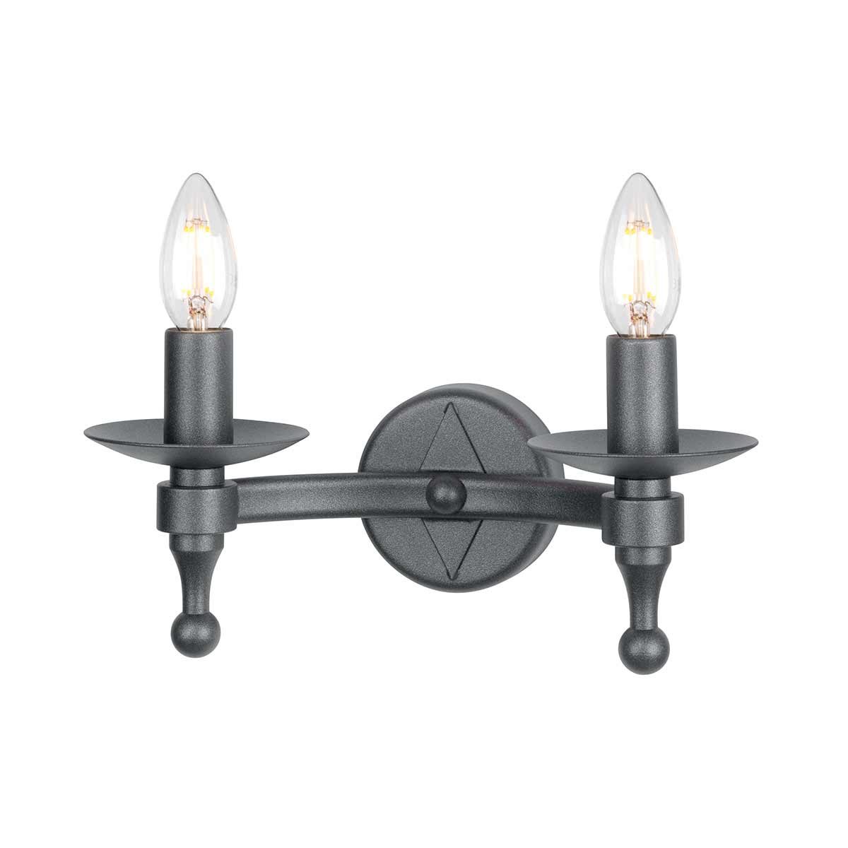 Elstead Lighting Wall Light from the Warwick range. Warwick 2 Light Wall Light  Product Code = WR2-GRAPHITE