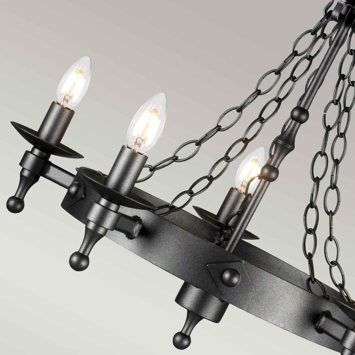 Elstead Lighting Chandelier from the Warwick range. Warwick 5 Light Chandelier  Product Code = WR5-GRAPHITE