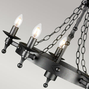Elstead Lighting Chandelier from the Warwick range. Warwick 5 Light Chandelier  Product Code = WR5-GRAPHITE