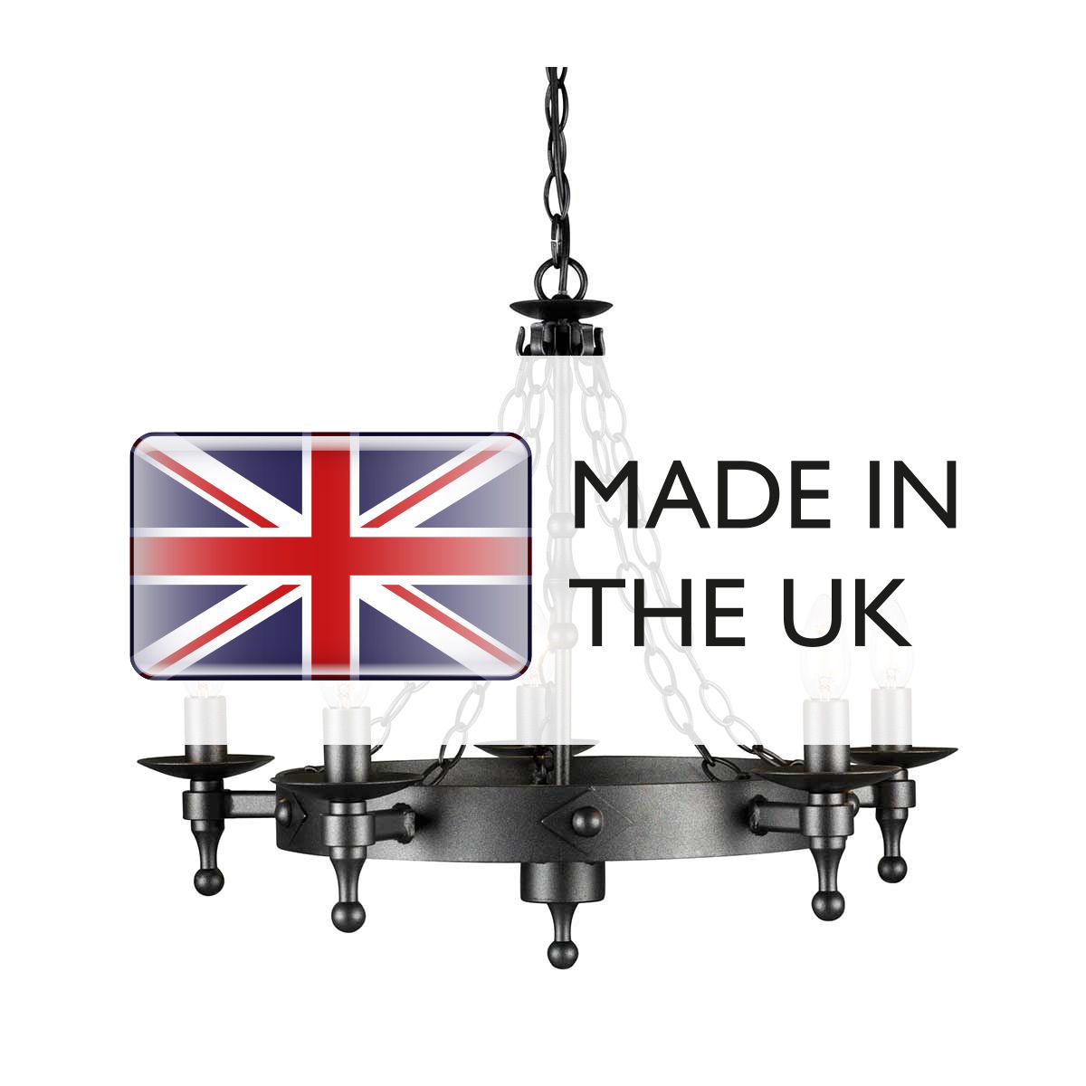 Elstead Lighting Chandelier from the Warwick range. Warwick 5 Light Chandelier – SKU WR5-GRAPHITE