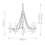 Elstead Lighting Chandelier from the Warwick range. Warwick 5 Light Chandelier – SKU WR5-GRAPHITE