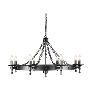Elstead Lighting Chandelier from the Warwick range. Warwick 8 Light Chandelier  Product Code = WR8-GRAPHITE