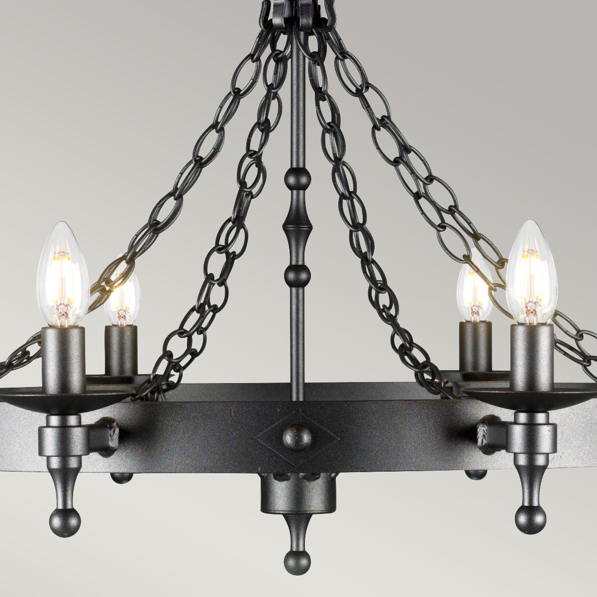 Elstead Lighting Chandelier from the Warwick range. Warwick 8 Light Chandelier  Product Code = WR8-GRAPHITE