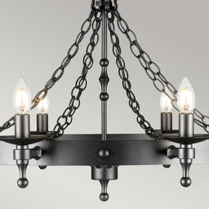 Elstead Lighting Chandelier from the Warwick range. Warwick 8 Light Chandelier  Product Code = WR8-GRAPHITE