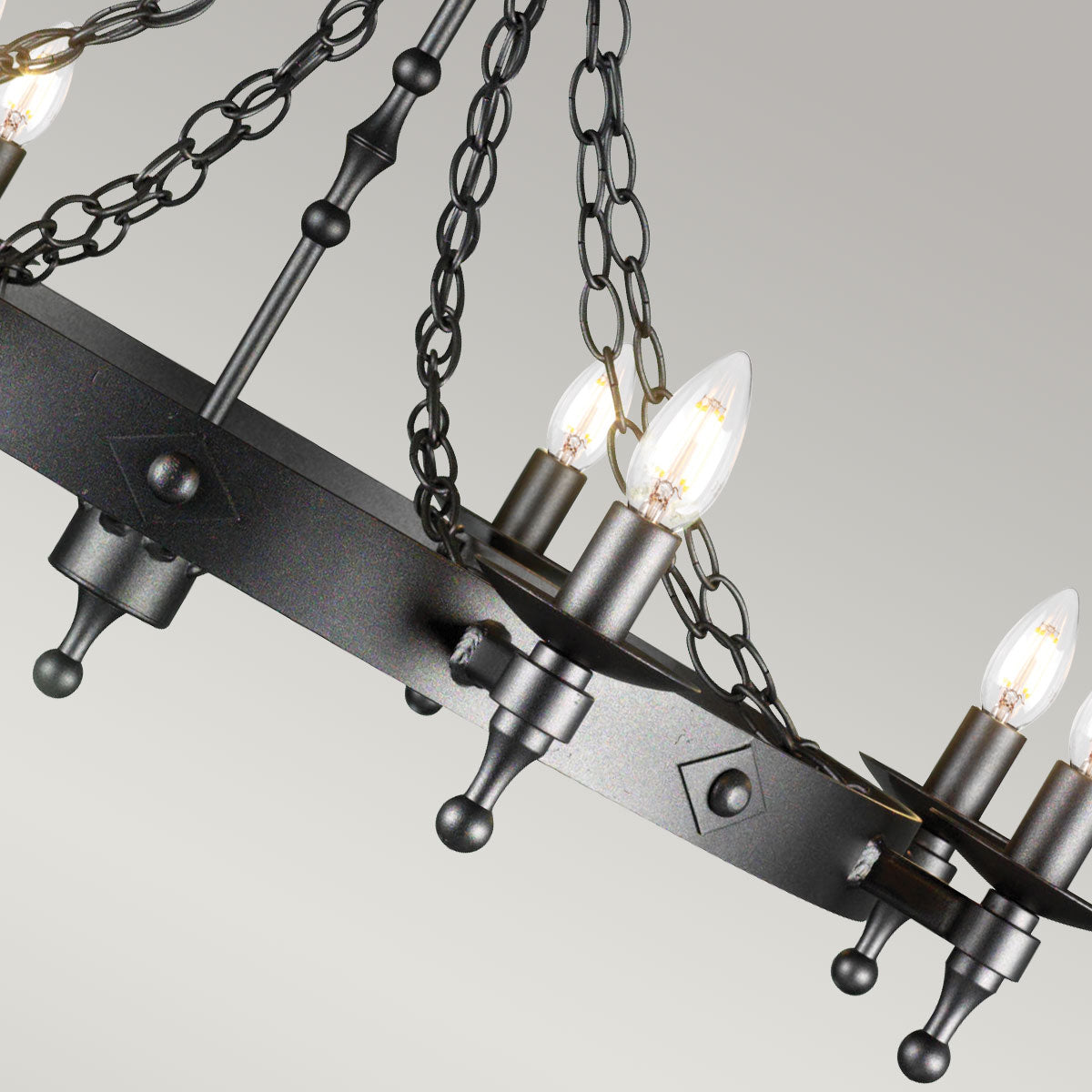 Elstead Lighting Chandelier from the Warwick range. Warwick 8 Light Chandelier  Product Code = WR8-GRAPHITE