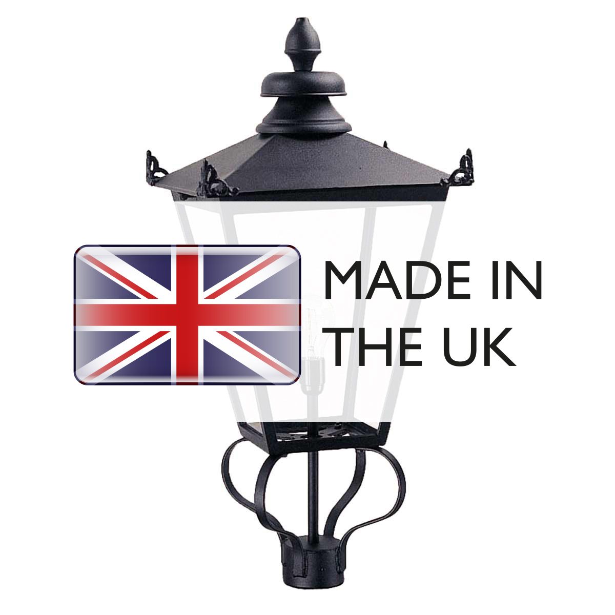 Elstead Lighting Lamp Post from the Wilmslow range. Wilmslow 1 Light Lantern (Head Only) – SKU WSLL1-BLACK