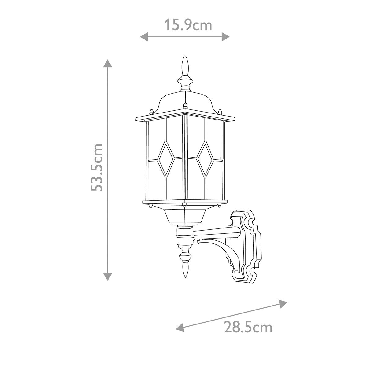 Elstead Lighting Outdoor Wall Light from the Wexford range. Wexford 1 Light Up Wall Lantern – SKU WX1