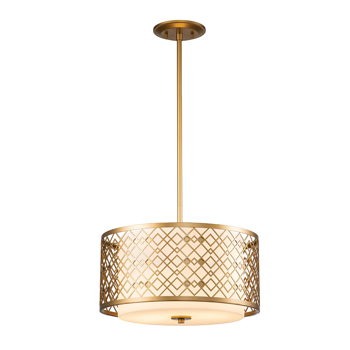 Elstead Lighting Pendant from the Ziggy range. Ziggy 2lt Medium Pendant - Lacquered Gold Product Code = ZIGGY-2P-M-LG