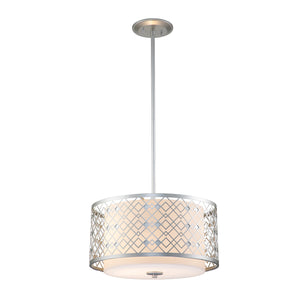 Elstead Lighting Pendant from the Ziggy range. Ziggy 2lt Medium Pendant - Lacquered Silver Product Code = ZIGGY-2P-M-LS