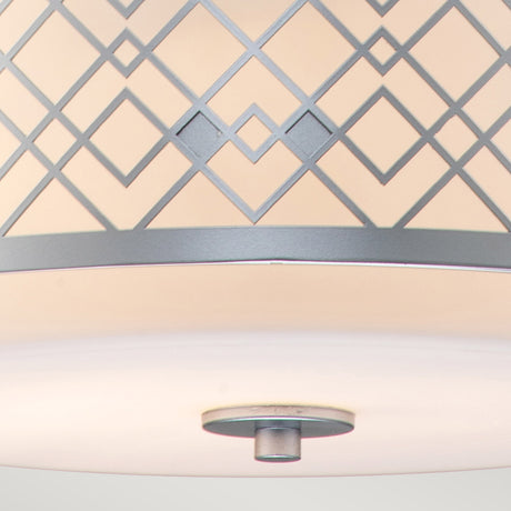 Elstead Lighting Pendant from the Ziggy range. Ziggy 2lt Medium Pendant - Lacquered Silver Product Code = ZIGGY-2P-M-LS