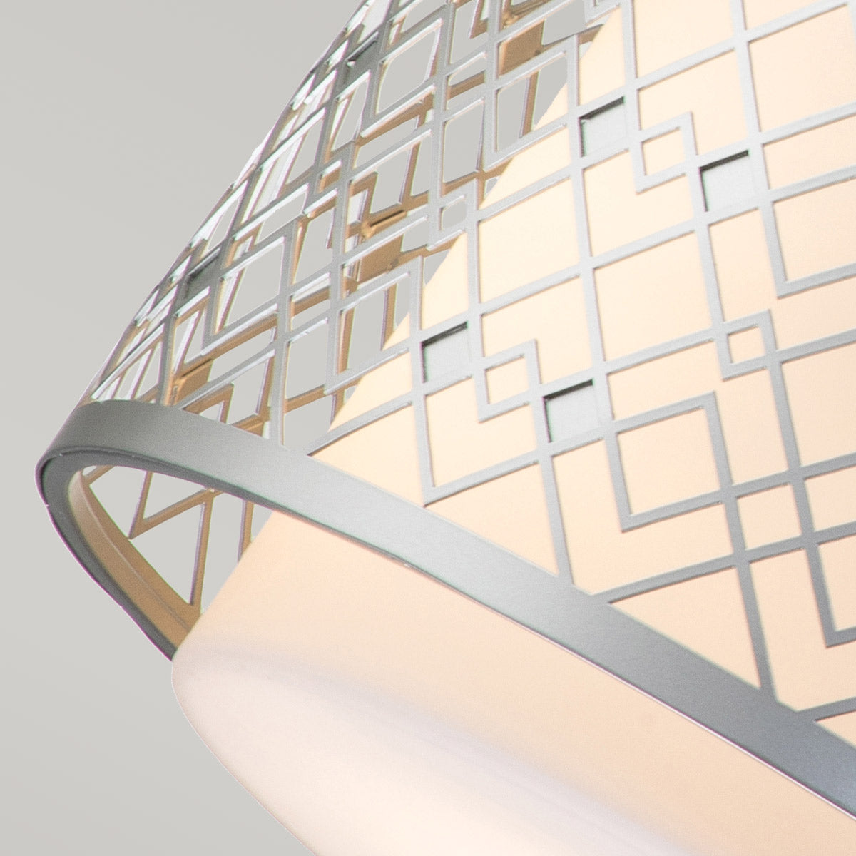 Elstead Lighting Pendant from the Ziggy range. Ziggy 2lt Medium Pendant - Lacquered Silver Product Code = ZIGGY-2P-M-LS