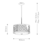 Elstead Lighting Pendant from the Ziggy range. Ziggy 2-light Medium Pendant - Lacquered Silver – SKU ZIGGY-2P-M-LS