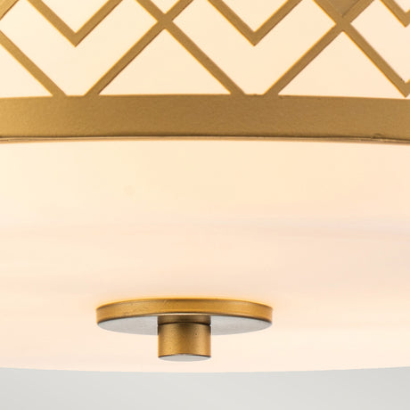 Elstead Lighting Ceiling Flush from the Ziggy range. Ziggy 2lt Medium Flush - Lacquered Gold Product Code = ZIGGY-F-M-LG