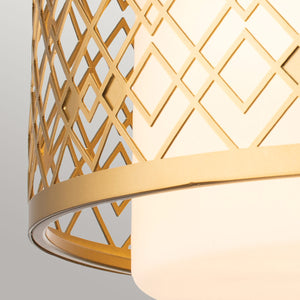 Elstead Lighting Ceiling Flush from the Ziggy range. Ziggy 2lt Medium Flush - Lacquered Gold Product Code = ZIGGY-F-M-LG