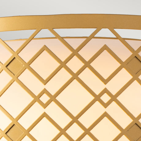 Elstead Lighting Ceiling Flush from the Ziggy range. Ziggy 2lt Medium Flush - Lacquered Gold Product Code = ZIGGY-F-M-LG