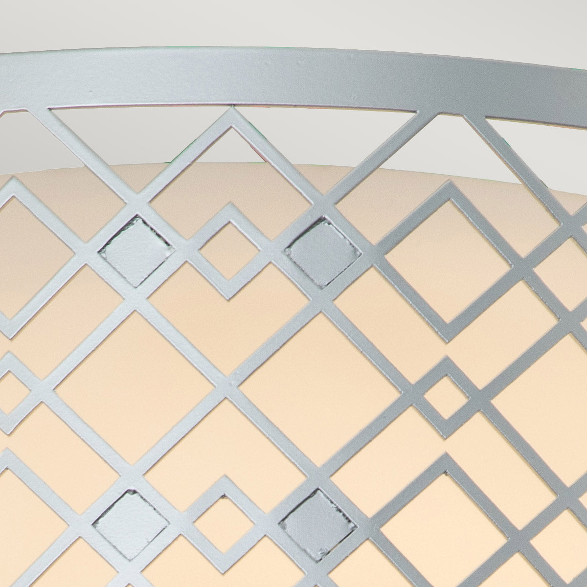 Elstead Lighting Ceiling Flush from the Ziggy range. Ziggy 2lt Medium Flush - Lacquered Silver Product Code = ZIGGY-F-M-LS