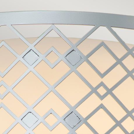 Elstead Lighting Ceiling Flush from the Ziggy range. Ziggy 2lt Medium Flush - Lacquered Silver Product Code = ZIGGY-F-M-LS