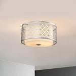 Elstead Lighting Ceiling Flush from the Ziggy range. Ziggy 2lt Medium Flush - Lacquered Silver Product Code = ZIGGY-F-M-LS