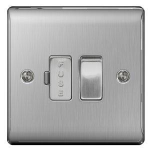 BG FL-CP-NBS50-01 BGE - BG BG Brushed Steel Fused Connection Unit Switched 13A