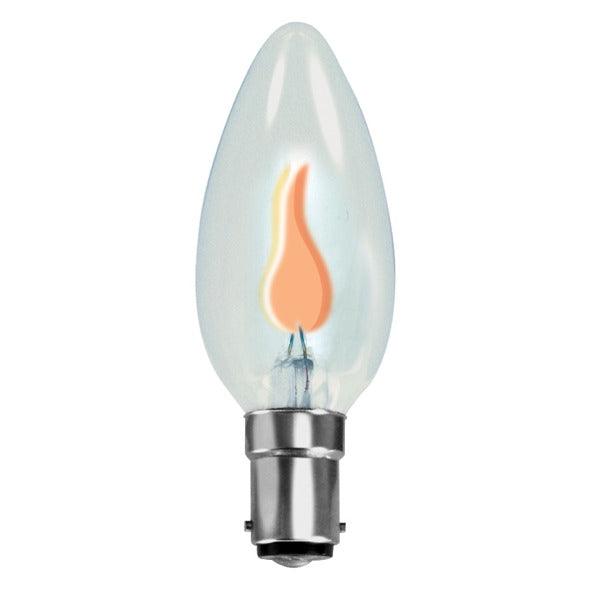 British Electric Lamps FL-CP-CNDFF/SBC BEL - BELL 35mm Diameter Plain Candle Lamps 240V B15d SBC Flicker Flame