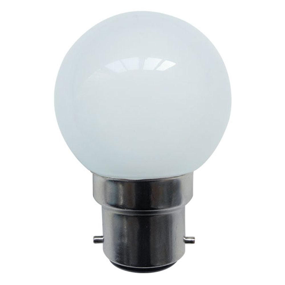 British Electric Lamps FL-CP-LRND45BCW BELL - British Electric Lamps Coloured LED R45 LED Golfball Miniglobes 1W B22 White Part Number = 05743
