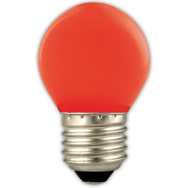 British Electric Lamps FL-CP-LRND45ESR BEL - British Electric Lamps 5087 LED 45mm Round 1W E27 Red BEL LED 45mm Round LED Lamps