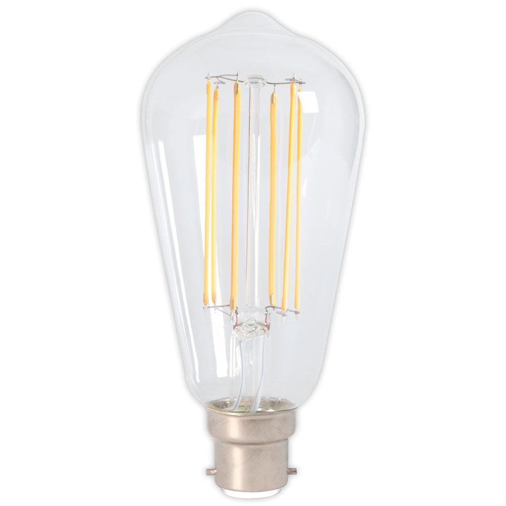 Calex Calex LED Full Glass Long Filament Rustik Lamp 240V 4W BC B22d Bayonet Cap ST64 Clear 2300K Dimmable - First Light Direct - LED Lamps and Lighting 