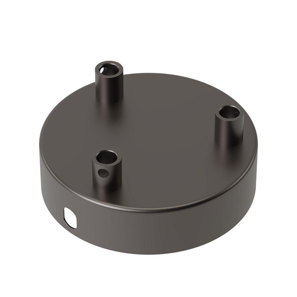 Calex Calex Metal Ceiling Rose 100mm 3 Hole Matt Pearl Black MPN = 940044 - First Light Direct - LED Lamps and Lighting 