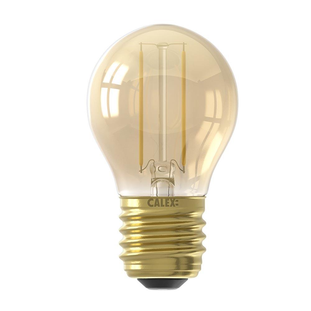 Calex FL-CP-LRND45ESG/2UWW CLX - Calex 1101008700 Calex Filament P45 240V 2W E27 Gold 2100K LED 45mm Round LED Lamps