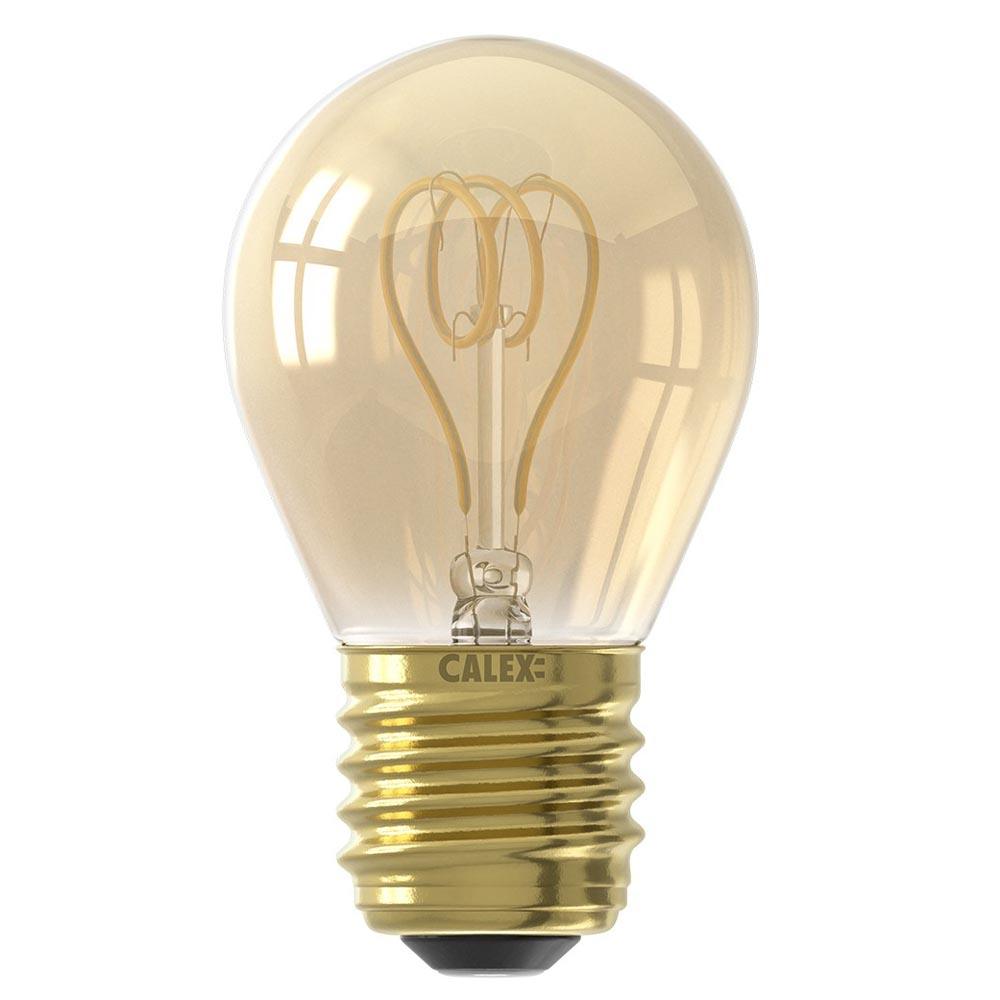 Calex FL-CP-LRND45ESG/4UWW/DIM CALX - Calex 1001001500 LED Golf Ball 220-240V 4W (15W eq.) E27 Gold 1800K Dimmable LED 45mm Round LED Lamps