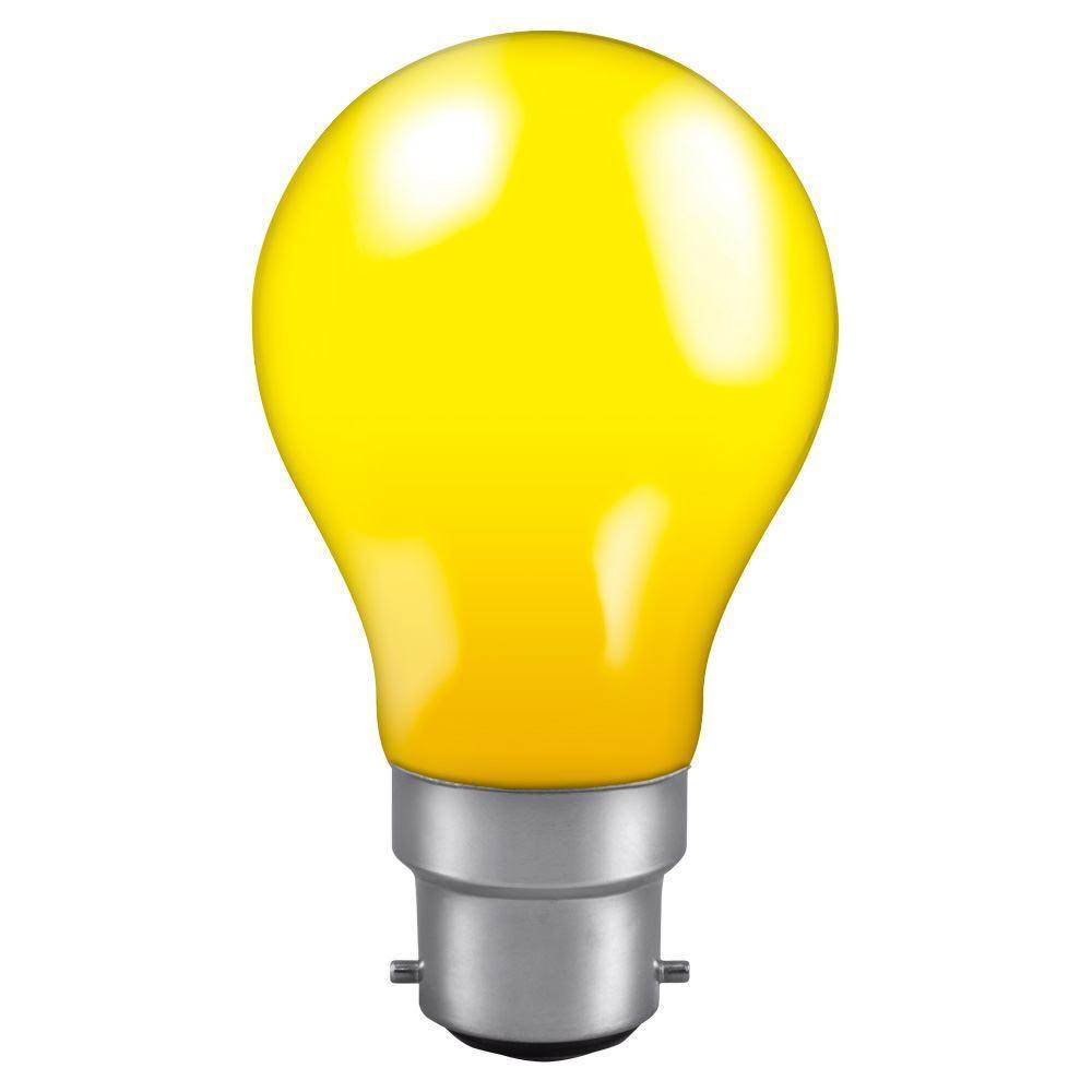 Crompton Lamps Crompton Lamps GLS 240V 25W B22d Yellow B22d Bayonet BC Yellow - First Light Direct - LED Lamps and Lighting 