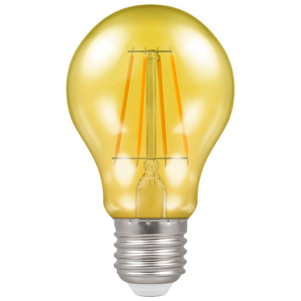 Crompton Lamps FL-CP-L4.5ESY CRO - Crompton Lamps 13803 LED Filament Harlequin GLS 4.5W 240V ES Yellow LED GLS LED Lamps