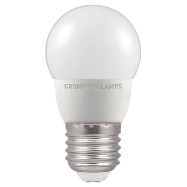 Crompton Lamps FL-CP-LRND45ESO/5DL/DIM CRO - Crompton Lamps 13636 LED 45mm Round Thermal Plastic 5W (40W) E27 6500K Opal Dimmable LED 45mm Round LED Lamps