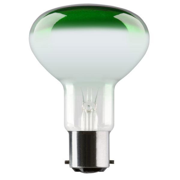 Crompton Lamps R80 240V 60W B22d Bayonet Cap GREEN - First Light Direct - LED Lamps and Lighting 
