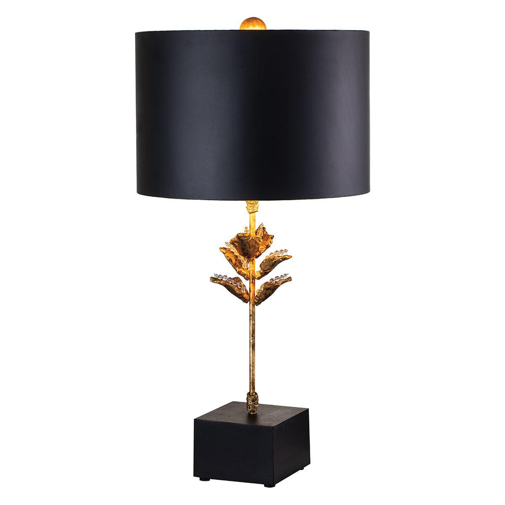 Elstead Lighting FB-CAMILIA-TL - Flambeau Table Lamp from the Camilia range. Camilia 1lt Table Lamp - Antique Gold and Black Product Code = FB-CAMILIA-TL