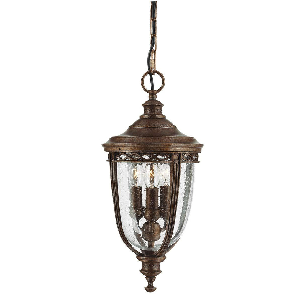 Elstead Lighting FE-EB8-M-BRB - Feiss Outdoor Hanging from the English Bridle range. English Bridle 3 Light Medium Chain Lantern Product Code = FE-EB8-M-BRB