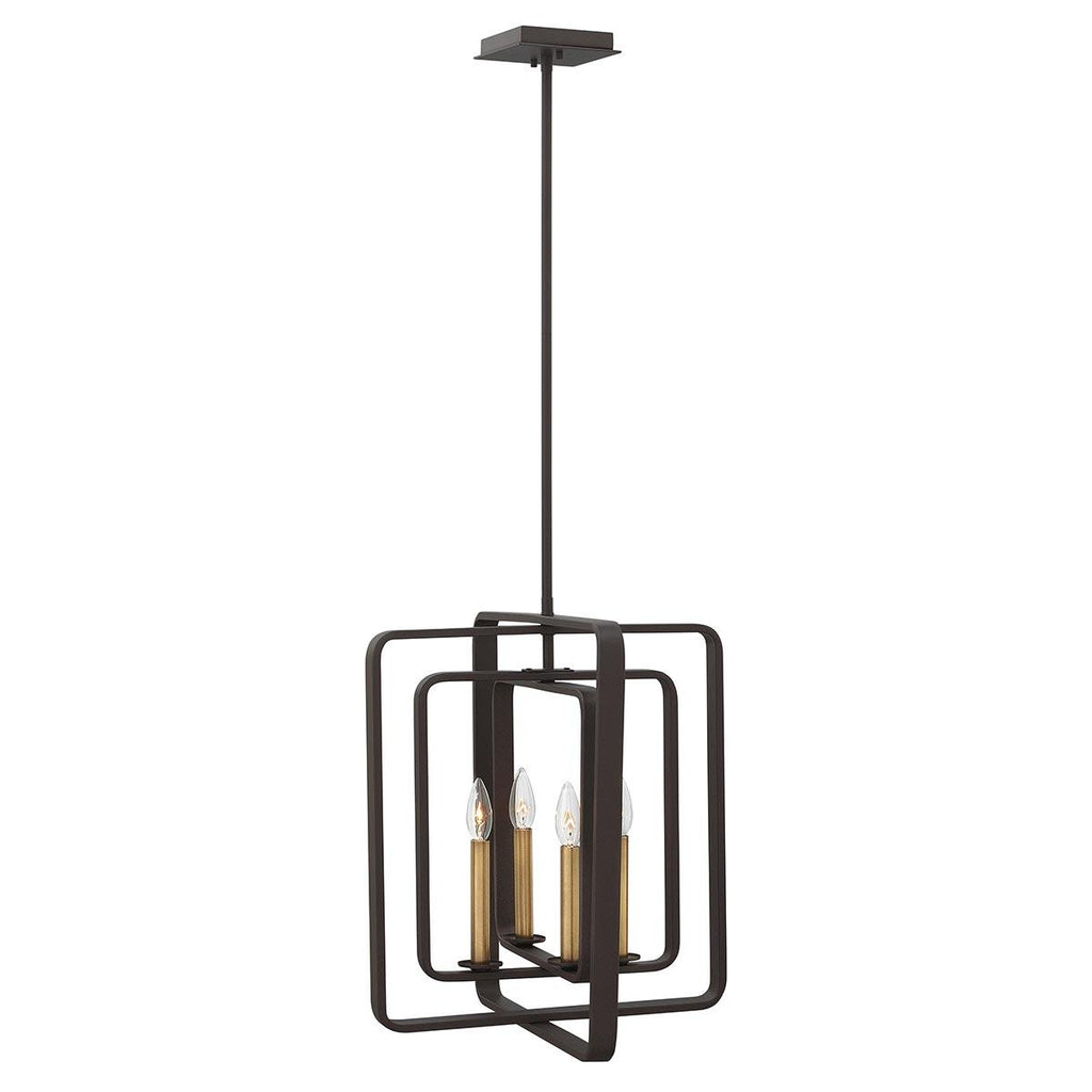 Elstead Lighting HK-QUENTIN-4P-B - Hinkley Pendant from the Quentin range. Quentin 4 Light Tall Pendant Chandelier - Bronze Product Code = HK-QUENTIN-4P-B